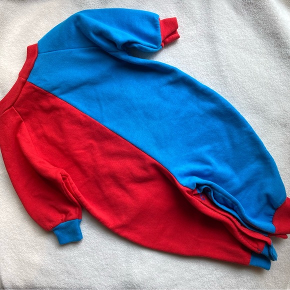 Vintage Oshkosh Blue and Red Apple Bear Romper - Picture 4 of 14